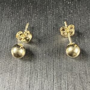Jewelry Solid 4mm 14k Yellow Italian Gold Push Back Ball Studs Made In Italy